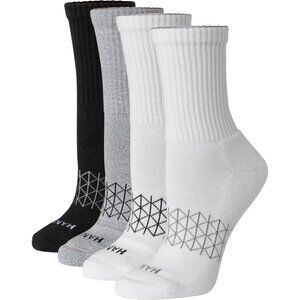 Women Grey Cushioned Absolute Active Crew Seamless Toe 4 Pair Socks